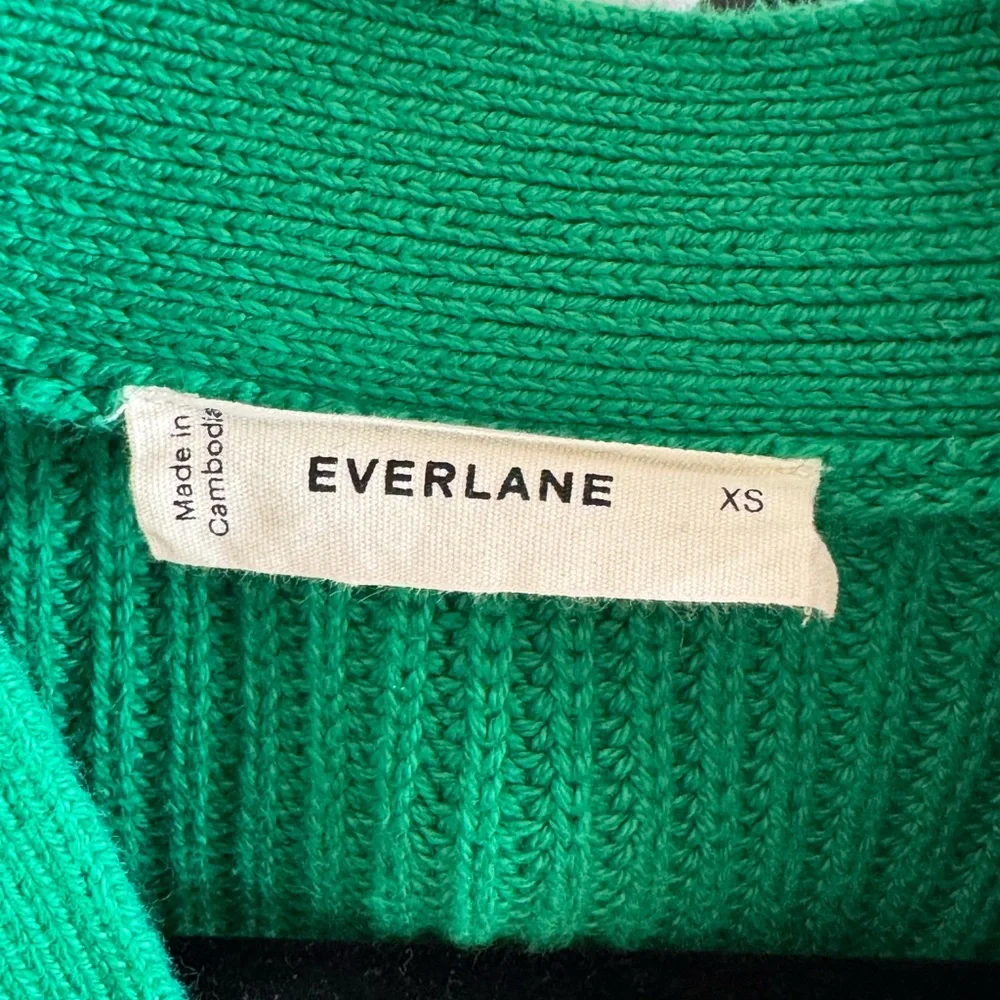 Everlane Cotton Boxy Cardigan - Kelly Green OVERSIZED XS fits loose on a M - Picture 3 of 4